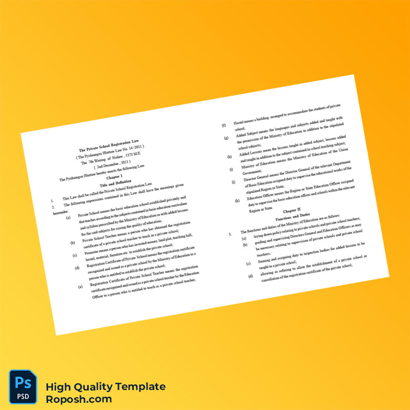 Myanmar Ministry of Education Editable Private School Registration Certificate Template in Word and PDF formats 7 page Myanmar Ministry of Education Editable Private School Registration Certificate Template in Word and PDF formats 7 page