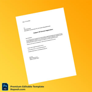Customizable Nepal Domain Registration Cover Letter Editable Word & PDF Template