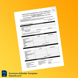 Nepal Inland Revenue Office Editable PAN Application Form Editable Word & PDF Template 4 page