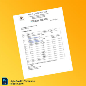 Nepal Tech Cafe Pvt Ltd Invoice Template in Word and PDF formats Nepal Tech Cafe Pvt Ltd Invoice Template in Word and PDF formats