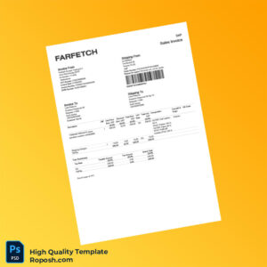 Netherlands Farfetch Europe Trading B V Commercial Invoice Template in Word and PDF formats Netherlands Farfetch Europe Trading B V Commercial Invoice Template in Word and PDF formats