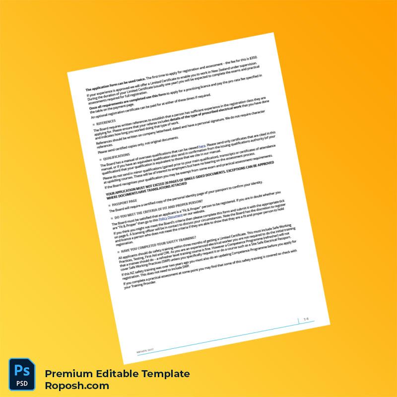 Customizable New Zealand Electrical Registration License Application Guide for Overseas Applicants 7 page Customizable New Zealand Electrical Registration License Application Guide for Overseas Applicants 7 page