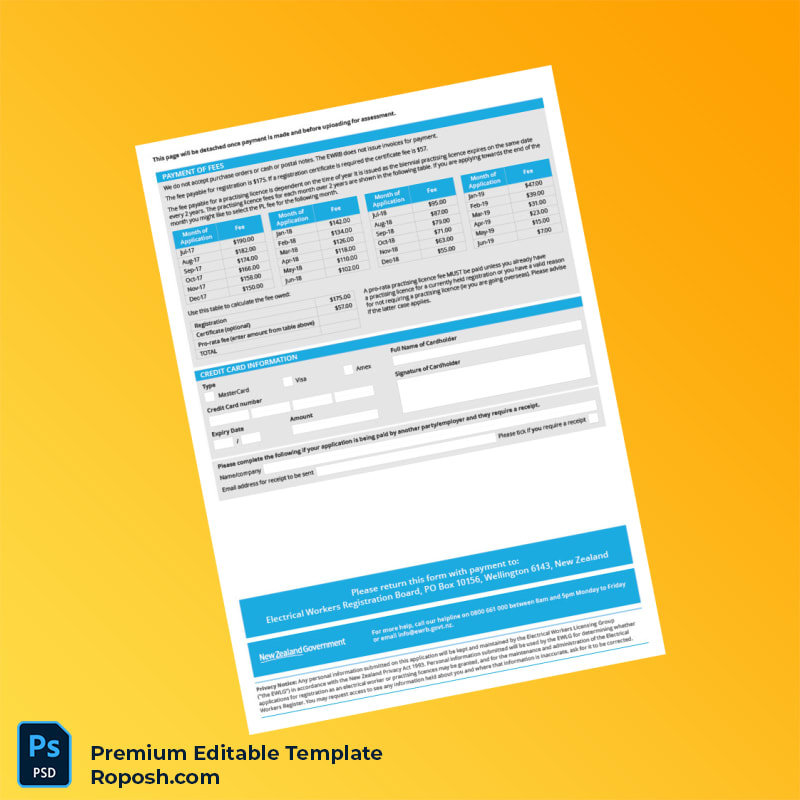 Customizable New Zealand Electrical Workers Registration Board Registration Certificate Editable Word & PDF Template 7 page Customizable New Zealand Electrical Workers Registration Board Registration Certificate Editable Word & PDF Template 7 page