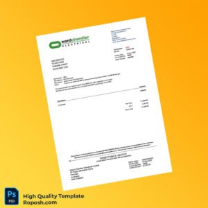 New Zealand Ward Chandler Electrical Limited Tax Invoice Template in Word and PDF formats