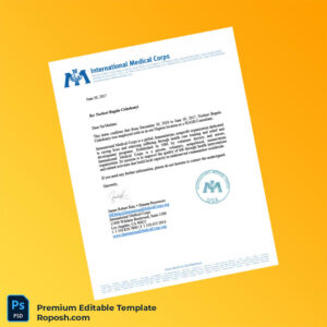 Customizable Nigeria International Medical Corps Employment Verification Letter Word & PDF Template