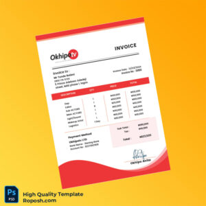 Nigeria Okhipotv Invoice Template in Word and PDF formats