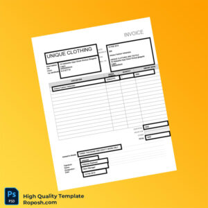 Nigeria Unique Clothing Invoice Template in Word and PDF formats