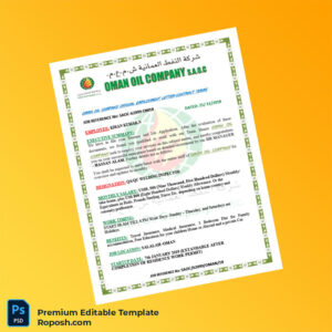 Customizable Oman Oil Company Employment Verification Letter Word & PDF Template 5 page