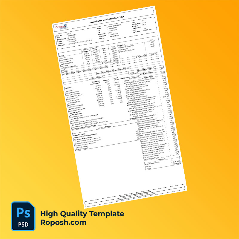 Omega Healthcare payslip word and pdf template Omega Healthcare payslip word and pdf template