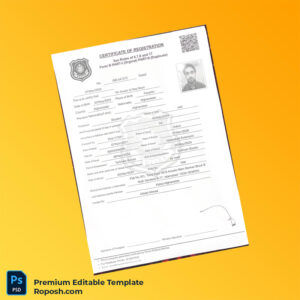 Customizable Pakistan Certificate of Registration Editable Word & PDF Template Customizable Pakistan Certificate of Registration Editable Word & PDF Template