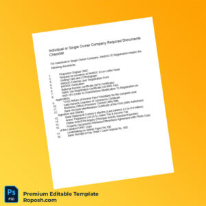 Pakistan Customs WeBOC Registration Certificate Checklist Editable Word & PDF Template 3 page