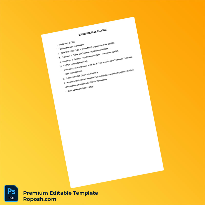 Customizable Pakistan DHA Gujranwala Business Registration Certificate Editable Word & PDF Template 5 page Customizable Pakistan DHA Gujranwala Business Registration Certificate Editable Word & PDF Template 5 page