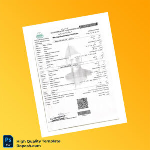 Pakistan Editable Marriage Registration Certificate Template in Word and PDF formats Pakistan Editable Marriage Registration Certificate Template in Word and PDF formats