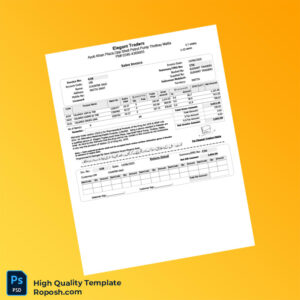 Pakistan Elegant Traders Invoice Template in Word and PDF formats 2 page