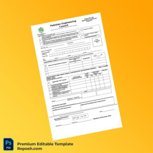 Customizable Pakistan Engineering Council Registration Certificate Renewal Form Editable Word & PDF Template Customizable Pakistan Engineering Council Registration Certificate Renewal Form Editable Word & PDF Template