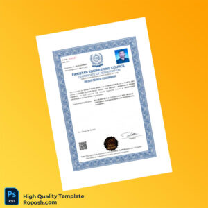 Pakistan Engineering Council Registration Certificate Template in Word and PDF formats Pakistan Engineering Council Registration Certificate Template in Word and PDF formats
