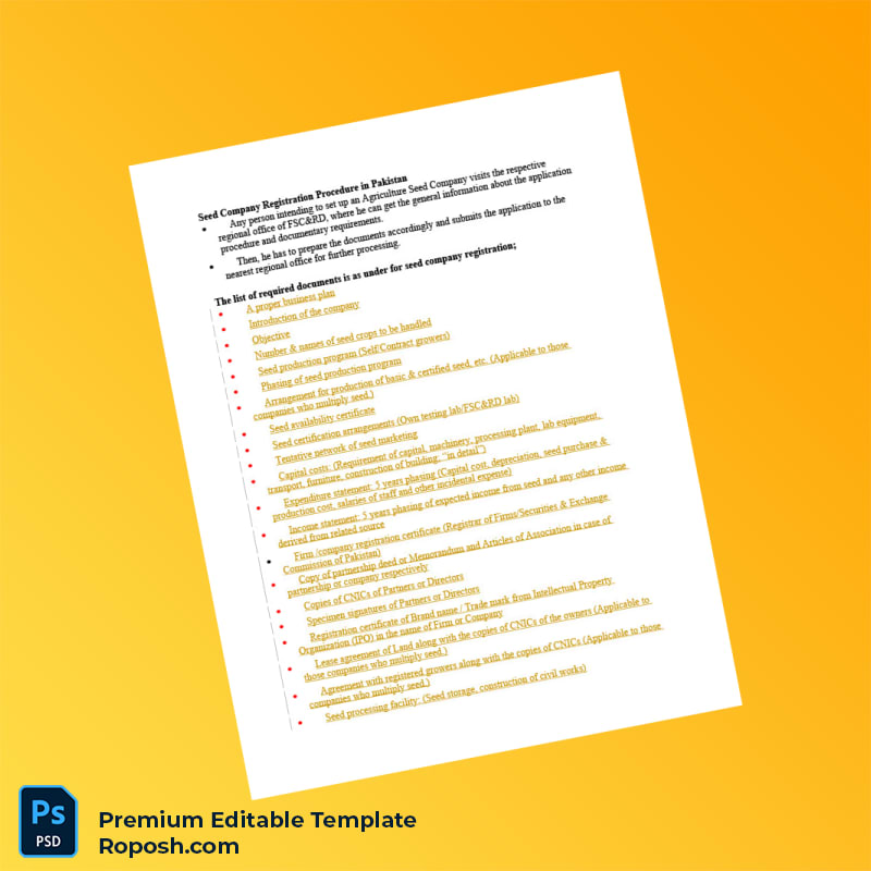 Customizable Pakistan Federal Seed Certification and Registration Department Seed Company Registration Certificate Template in Word and PDF f 2 page Customizable Pakistan Federal Seed Certification and Registration Department Seed Company Registration Certificate Template in Word and PDF f 2 page