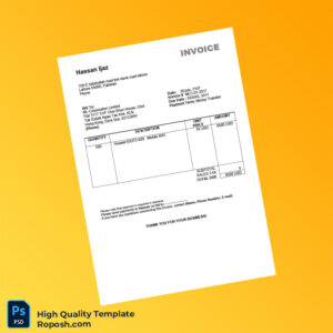 Pakistan Hassan Ijaz Invoice Template in Word and PDF formats