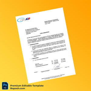 Customizable Pakistan OBS AGP Employment Verification Letter Word & PDF Template 7 page