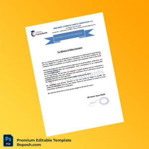 Customizable Pakistan Onlines Consultants Employment Verification Letter Word & PDF Template