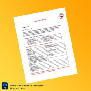 Customizable Pakistan Orient Group of Companies Employment Verification Letter Word & PDF Template