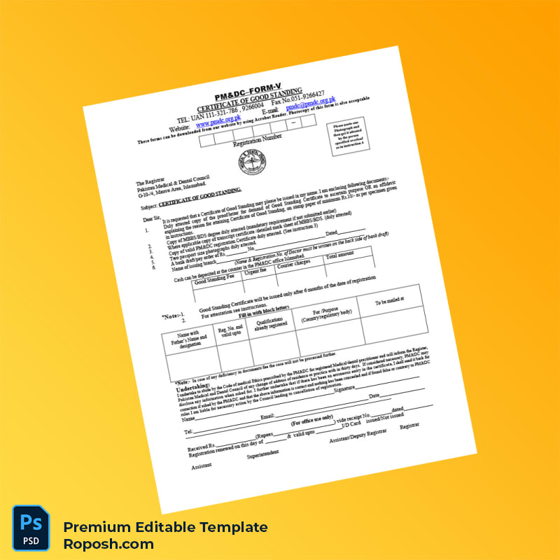 Customizable Pakistan PM DC Certificate of Good Standing Editable Word & PDF Template 2 page Customizable Pakistan PM DC Certificate of Good Standing Editable Word & PDF Template 2 page