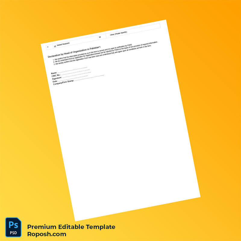 Customizable Pakistan PSEB Registration Renewal Form Editable Word & PDF Template 7 page Customizable Pakistan PSEB Registration Renewal Form Editable Word & PDF Template 7 page