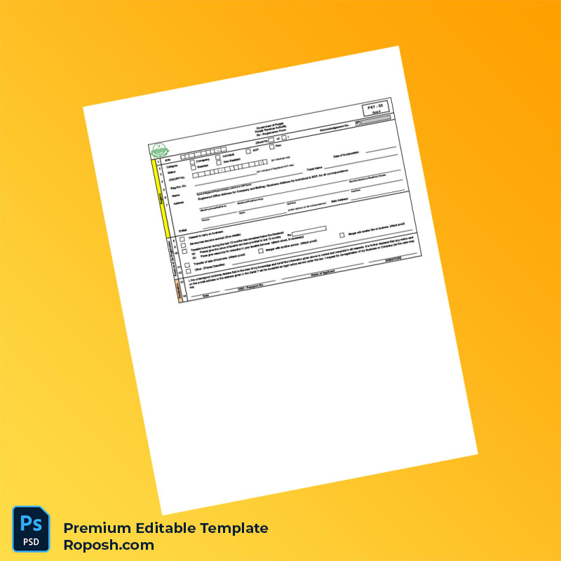 Customizable Pakistan Punjab Revenue Authority Registration Certificate Editable Word & PDF Template 8 page Customizable Pakistan Punjab Revenue Authority Registration Certificate Editable Word & PDF Template 8 page