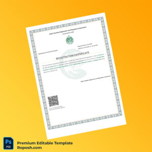 Customizable Pakistan Sindh Charities Registration and Regulation Commission Registration Certificate Editable Word & PDF Template