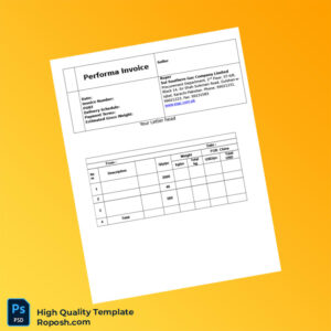 Pakistan Sui Southern Gas Company Limited Performa Invoice Template in Word and PDF formats 2 page