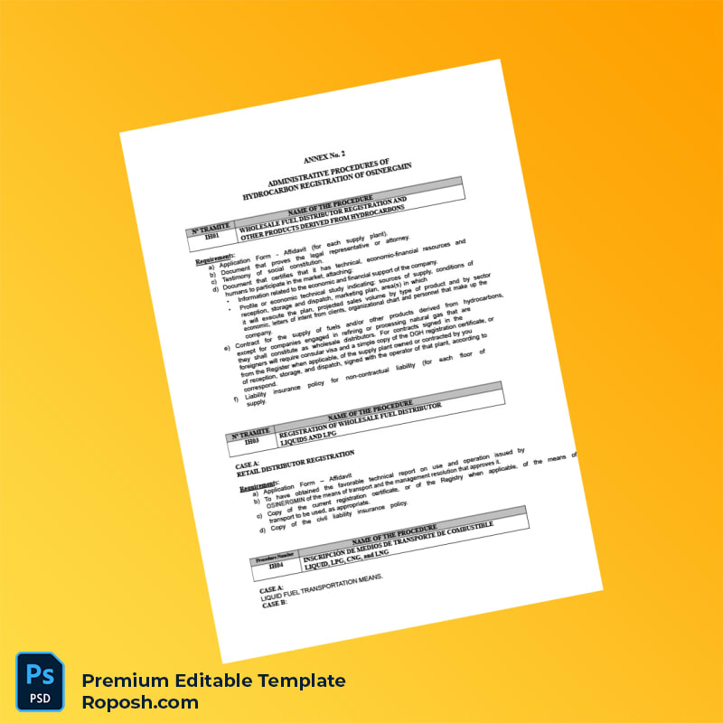 Customizable Peru OSINERGMIN Business Registration Certificate Editable Word & PDF Template 8 page Customizable Peru OSINERGMIN Business Registration Certificate Editable Word & PDF Template 8 page