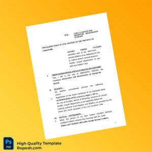 Peru RENIEC Death Certificate Registration Application Template in Word and PDF formats 4 page Peru RENIEC Death Certificate Registration Application Template in Word and PDF formats 4 page