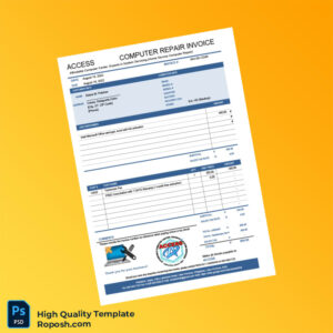 Philippines Access Computer Repair Invoice Template in Word and PDF formats