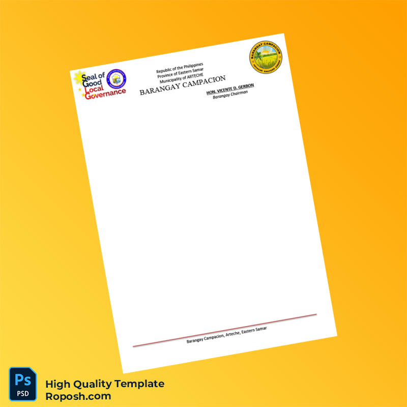 Philippines Barangay Campacion Late Registration Certificate Template in Word and PDF formats 2 page Philippines Barangay Campacion Late Registration Certificate Template in Word and PDF formats 2 page