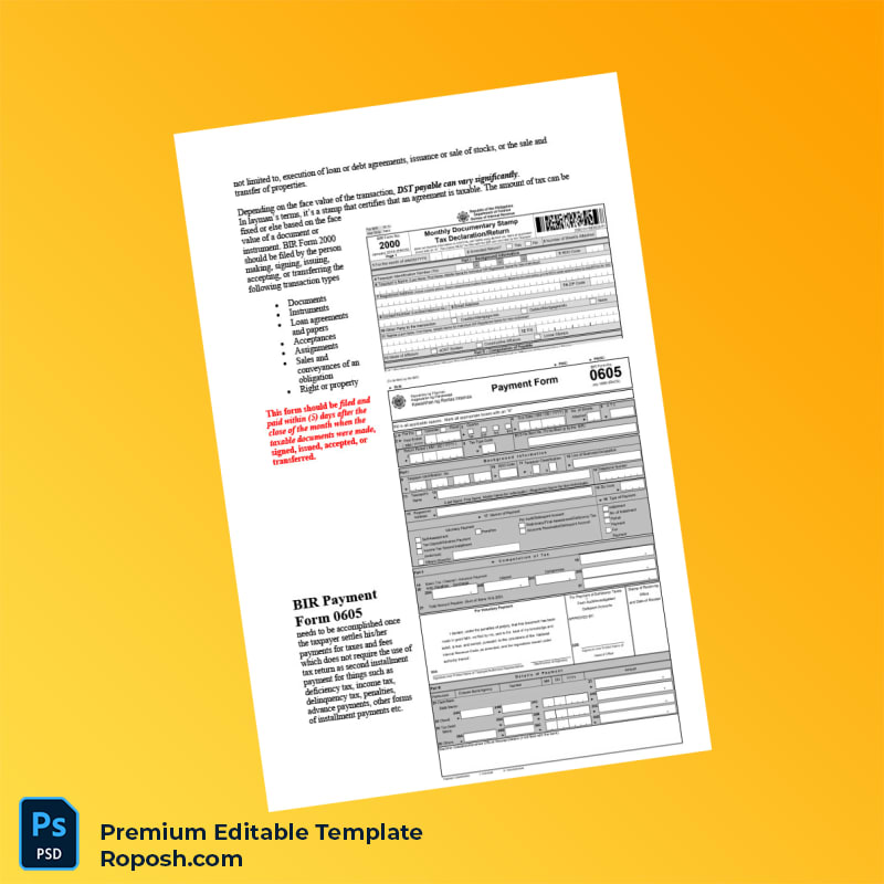 Philippines Bureau of Internal Revenue Business Registration Certificate Editable Word & PDF Template 6 page Philippines Bureau of Internal Revenue Business Registration Certificate Editable Word & PDF Template 6 page