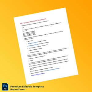 Customizable Philippines Bureau of Internal Revenue Registration Certificate Editable Word & PDF Template 3 page