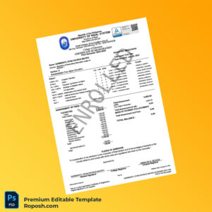 Customizable Philippines College of Education Certificate of Registration Editable Word & PDF Template