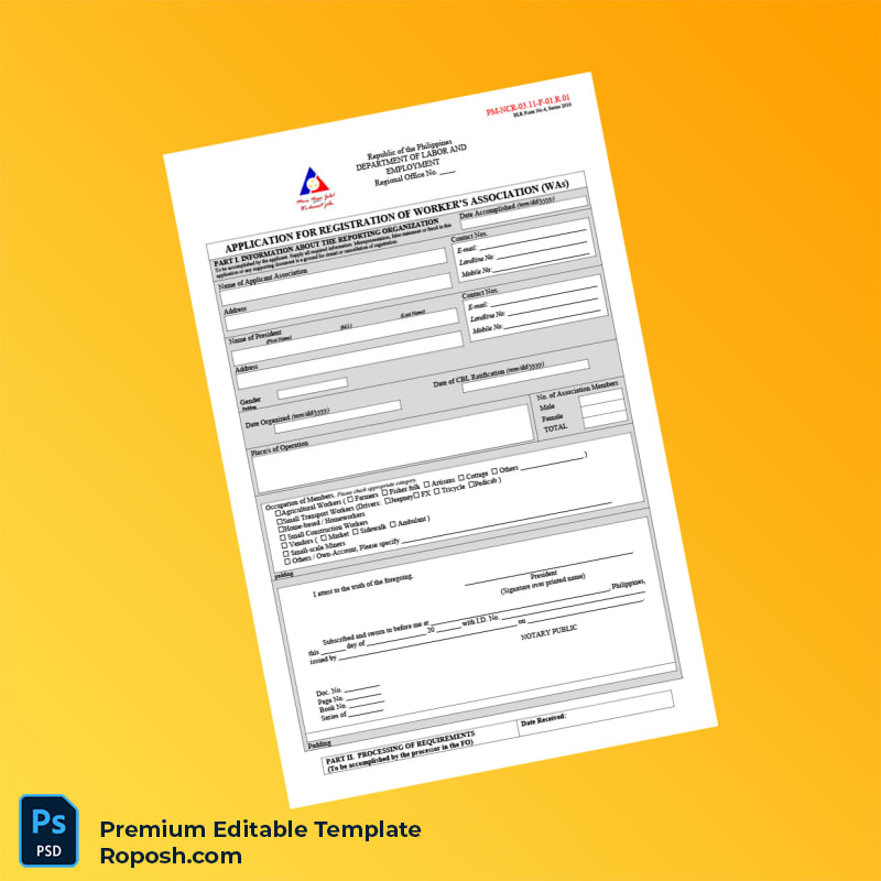 Customizable Philippines Department of Labor and Employment Registration Certificate Editable Word & PDF Template 2 page Customizable Philippines Department of Labor and Employment Registration Certificate Editable Word & PDF Template 2 page
