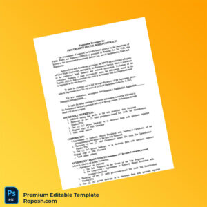 Customizable Philippines Department of Public Works and Highways Registration Requirements Document Editable Word & PDF Template 3 page