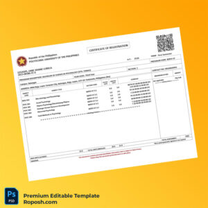 Philippines Editable Registration Certificate Editable Word & PDF Template
