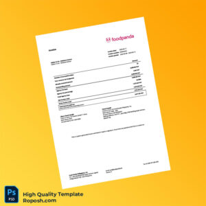 Philippines Food Panda Invoice Template in Word and PDF formats 2 page Philippines Food Panda Invoice Template in Word and PDF formats 2 page
