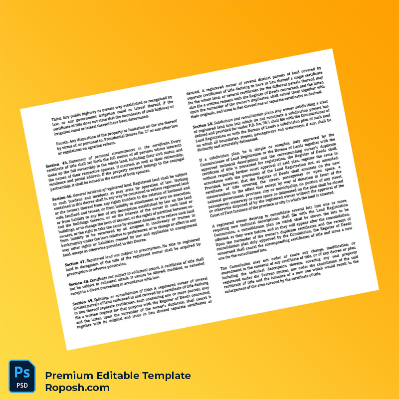 Customizable Philippines Land Registration Authority Registration Certificate Editable Word & PDF Template 5 page Customizable Philippines Land Registration Authority Registration Certificate Editable Word & PDF Template 5 page