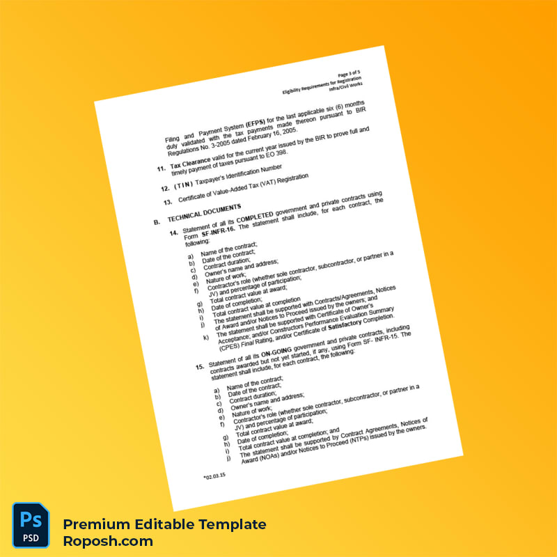 Customizable Philippines National Housing Authority Contractor Registration Certificate Editable Word & PDF Template 5 page Customizable Philippines National Housing Authority Contractor Registration Certificate Editable Word & PDF Template 5 page