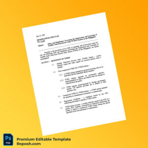 Customizable Philippines National Telecommunications Commission Registration Certificate Editable Word & PDF Template 3 page
