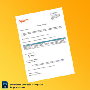 Customizable Philippines Optum Global Solutions Employment Verification Letter Word & PDF Template