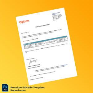 Customizable Philippines Optum Global Solutions Proof of Employment Letter Word & PDF Template Customizable Philippines Optum Global Solutions Proof of Employment Letter Word & PDF Template
