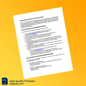 Philippines PhilGEPS Certificate of Registration Template in Word and PDF formats 2 page Philippines PhilGEPS Certificate of Registration Template in Word and PDF formats 2 page
