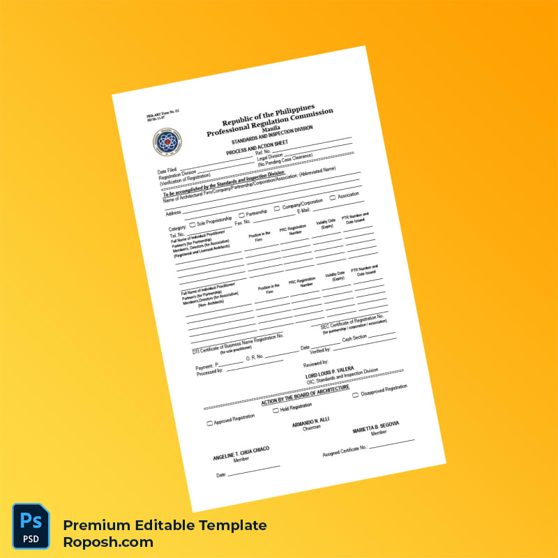 Customizable Philippines Professional Regulation Commission Business Registration Certificate Editable Word & PDF Template 5 page Customizable Philippines Professional Regulation Commission Business Registration Certificate Editable Word & PDF Template 5 page