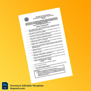 Customizable Philippines Professional Regulation Commission Registration Certificate Editable Word & PDF Template 5 page Customizable Philippines Professional Regulation Commission Registration Certificate Editable Word & PDF Template 5 page