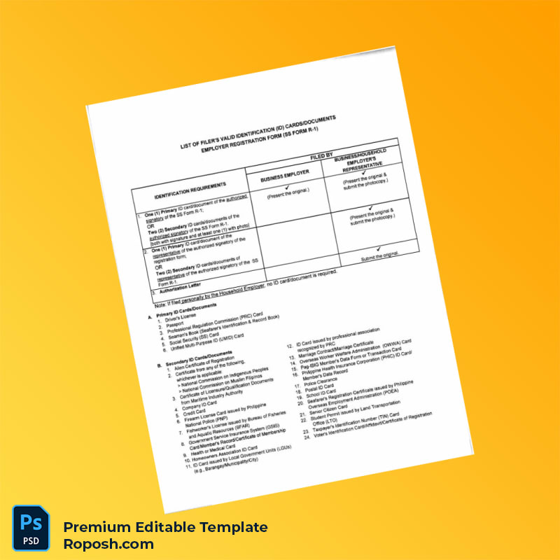 Customizable Philippines Social Security System Registration Certificate Editable Word & PDF Template 3 page Customizable Philippines Social Security System Registration Certificate Editable Word & PDF Template 3 page